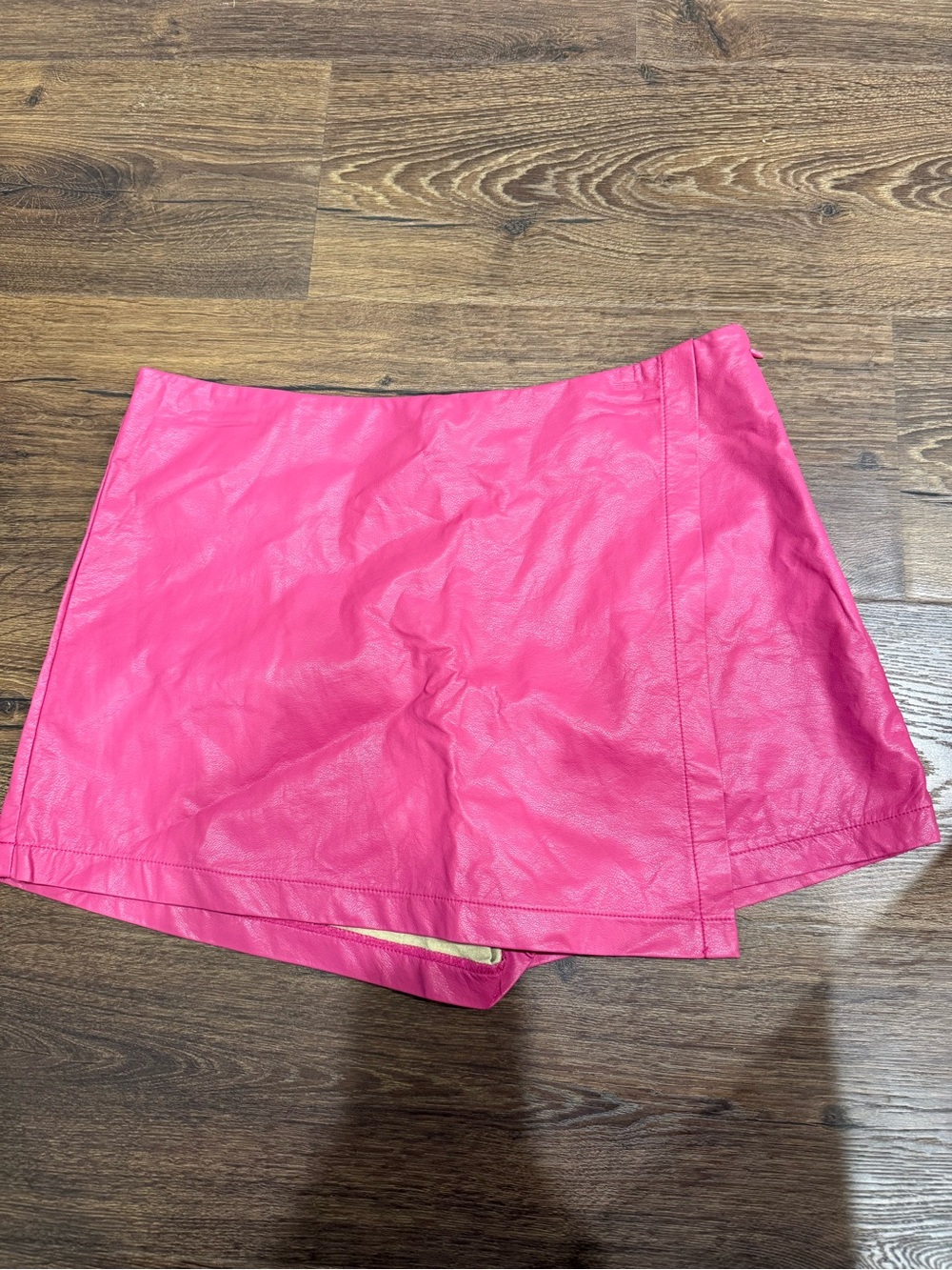 TCEC Hot Pink Faux-Leather Skort